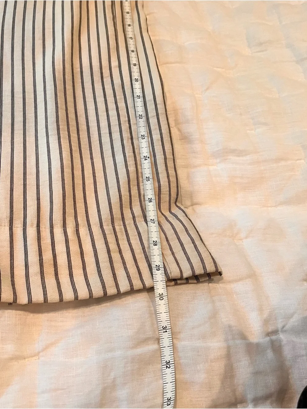 H&M Pinstripe Wide Leg Pants Flowy Pockets Side Zip LW Summer Perfect Career